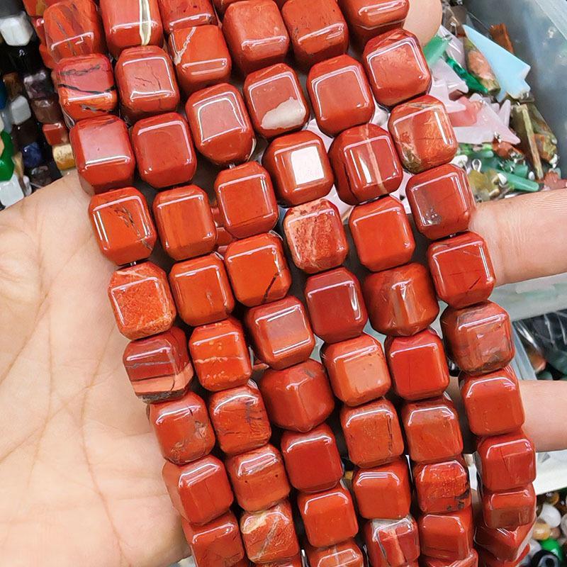 10x12mm Natural Red Agate Beveled Square Beads for DIY Bracelets and Necklaces
