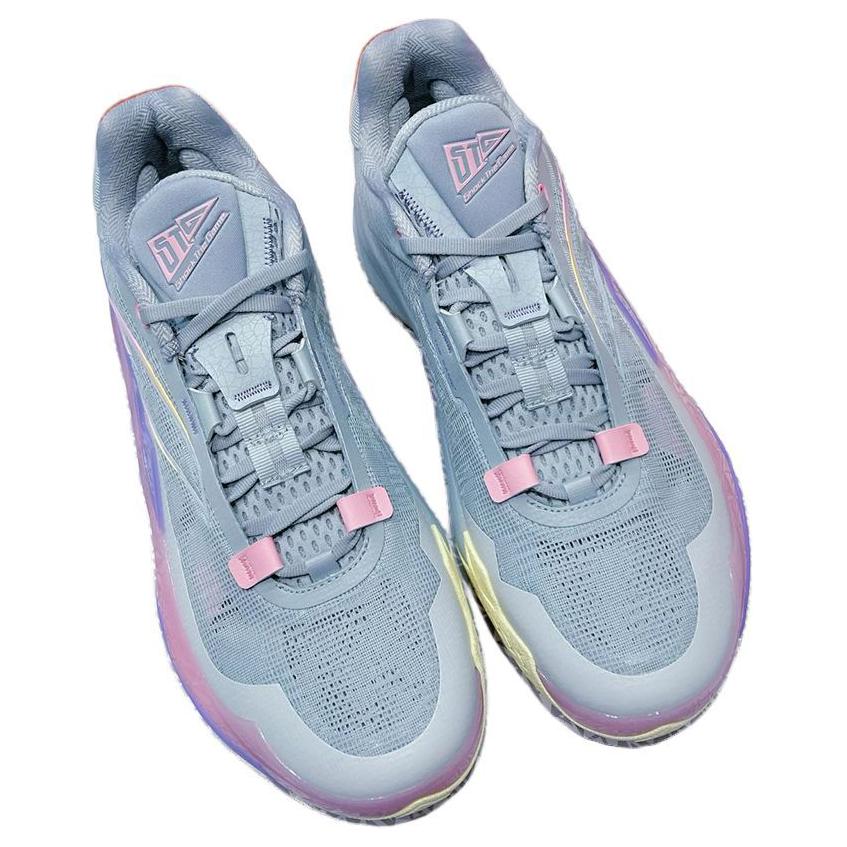 Anta Crazy 1 Trendy Shock Absorbing Durable Low Top Basketball Shoes Men sneaker Gray Purple 112421106S-1