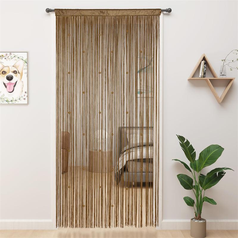 2pcs String Curtains Glitter Fringe Curtains for Window 39 X 79 Inch Door Divider Strip Tassel for Wedding Living Room Bathroom Coffee Shop