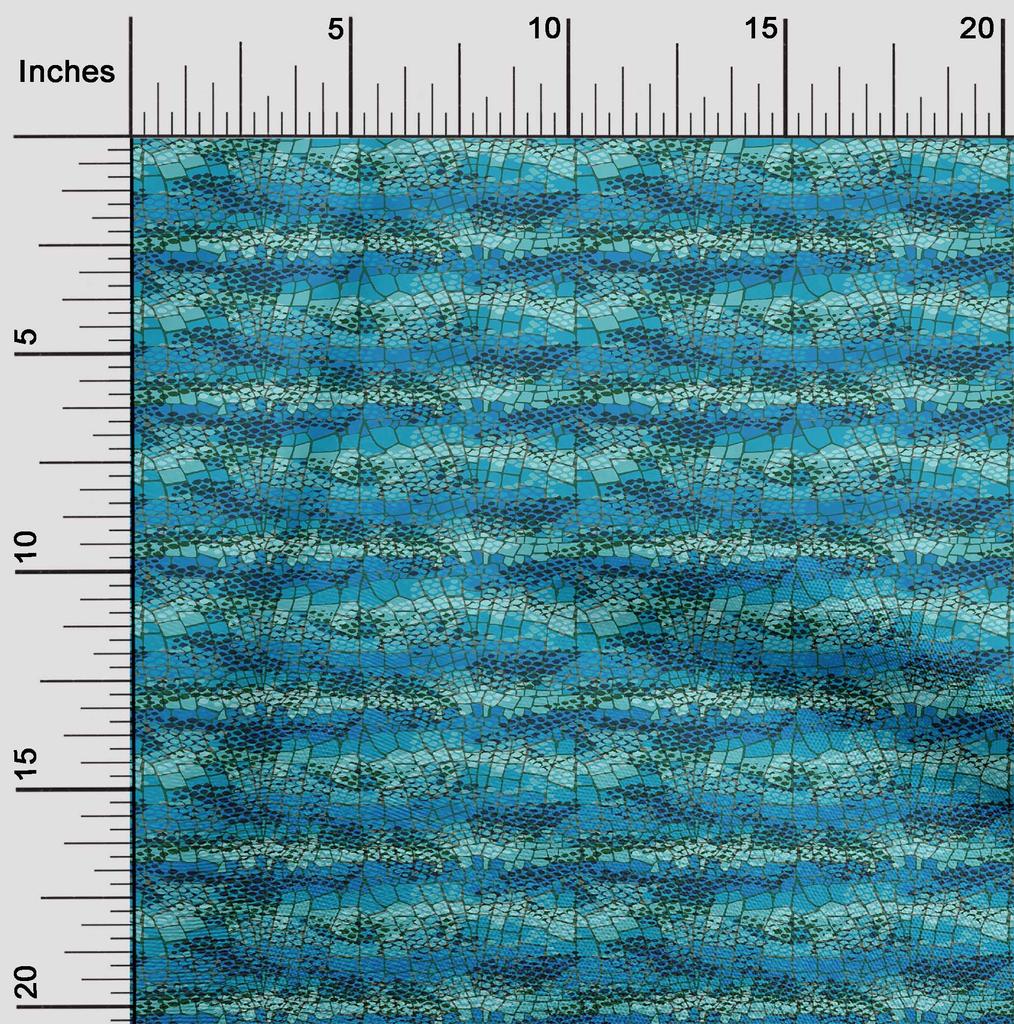 oneOone Cotton Flex Blue Fabric Crocodile Animal Skin Sewing Fabric By The Yard Printed Diy Clothing Sewing Supplies 40 Inch