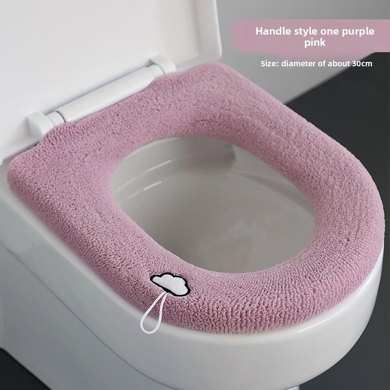 Vzor mráčků Výšivka Zesílený Potah na WC sedátko Polštářek Podložka Pratelný Koupelna