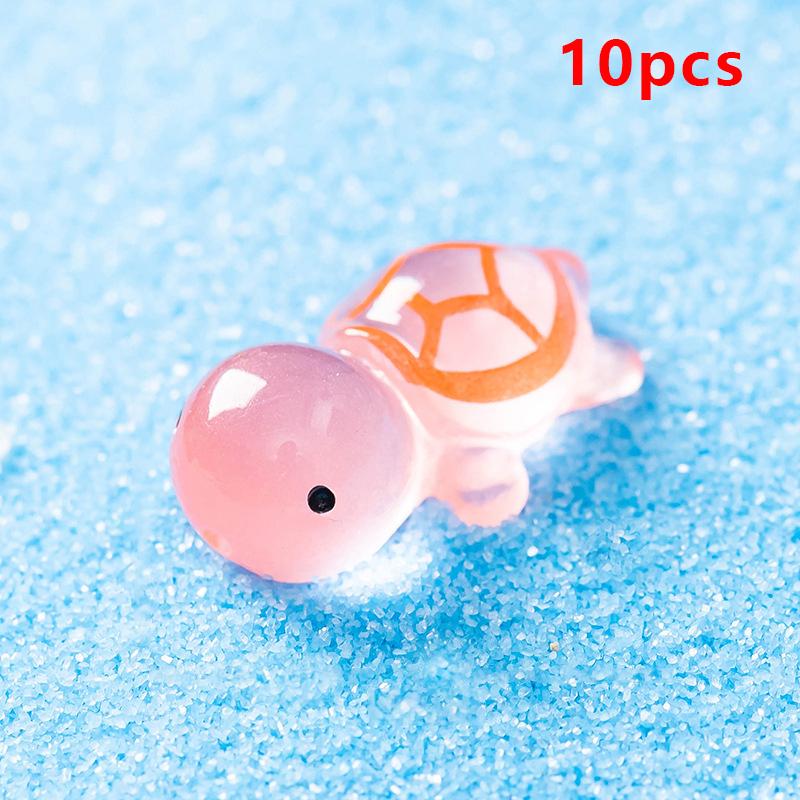 10 stk Mini lysskildpadde Hjemmeinnredning Landskapsarkitektur Harpiks Håndverk Glødende skilpadde Hage Fisketank Miniatyrer Ornamenter Dekorasjon