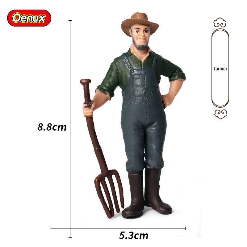 Farmer & Breeder Figure Set - Police Officer, Veterinarian, Plow Worker Toy Ornaments for Kids