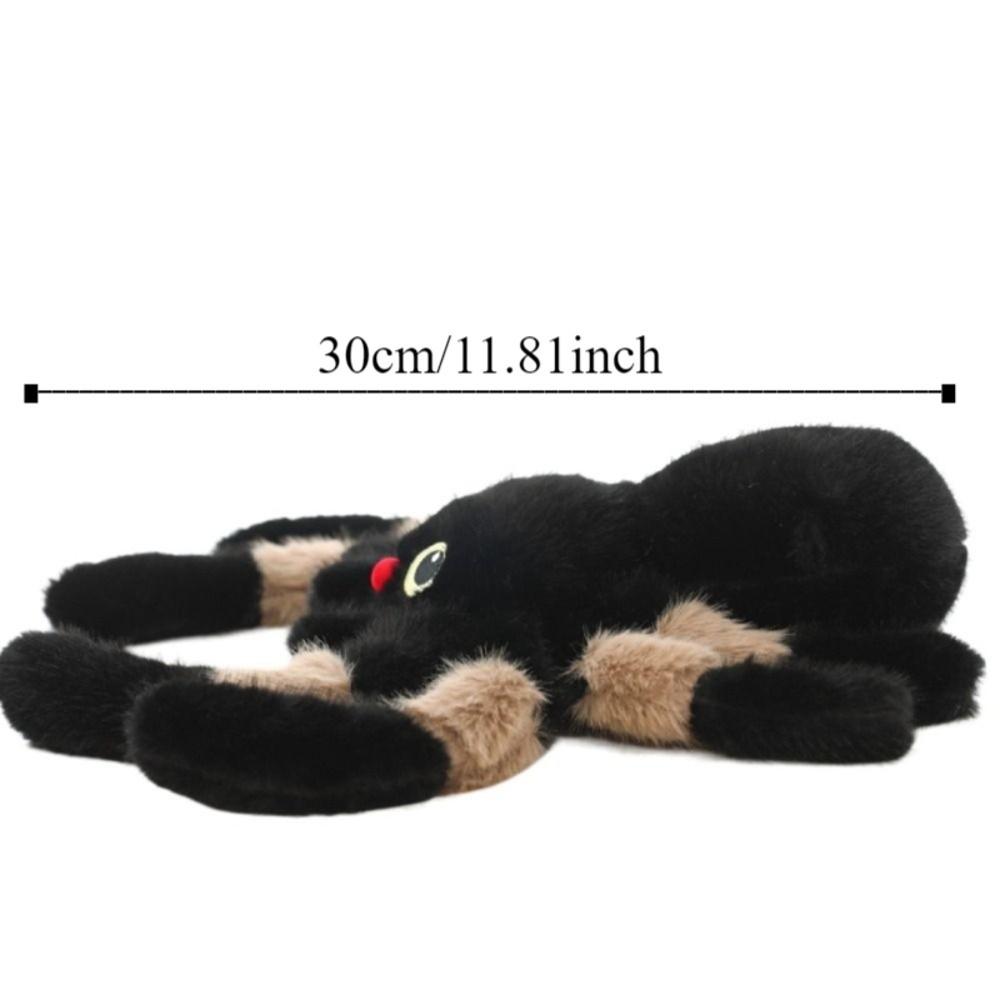 Holloween Decor Spider Stuffed Animal Toy Fluffy Black Crawling Pet Doll  Party Supplies