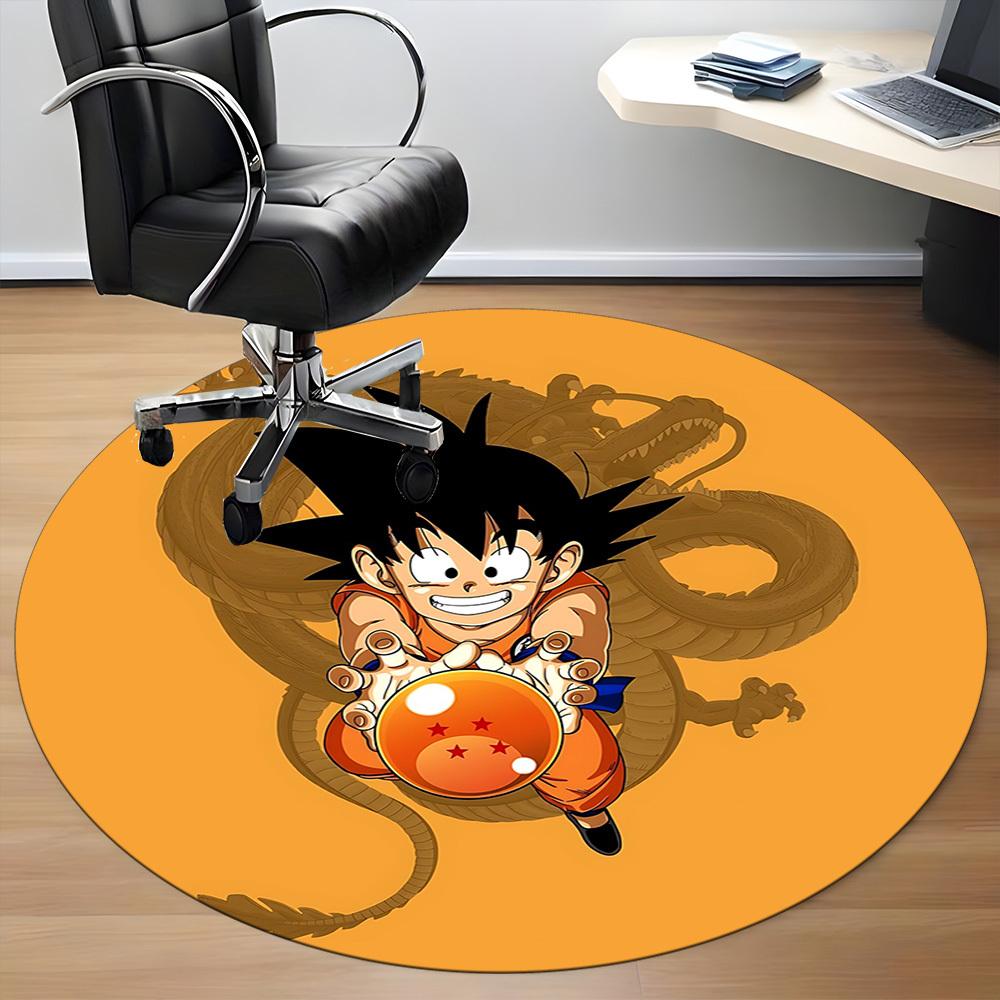 1pc Dragon Ball Z Goku Office Round Area Rug, Under Office Chairs Bedroom Living Room Home Decor, Room Decoa1016176