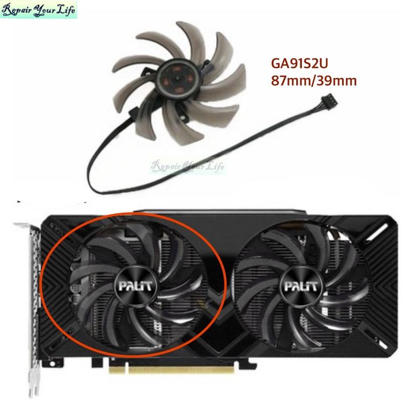GA91S2U 87mm Computergrafik-Videokarten-GPU-Kühllüfter für EMTEK/PALIT RTX2060 2060S 2070 DURA VGA-Kühlerlüfter-Radiator 4 Pins