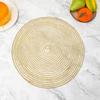 Modern Minimalist Mesh Placemat European Round PET Woven Coffee Dining Table Decoration Mat Plate and Bowl Mat Fruit Platter Pad
