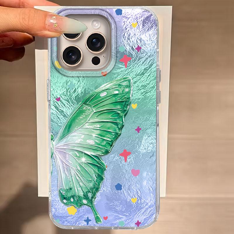 

Case For IPhone 16 15 13 Plus Pro Max 7 14 Pro 5G Phone Cover Butterfly Gradient For IPhone 16e Protective Silicone Back Bags iPhone 14 Plus белый