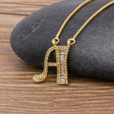 

Nidin Light Luxury A-Z 26 Letters Necklace Zircon Pendant for Women Initials Name Necklace Fashion Party Wedding Jewelry Gift