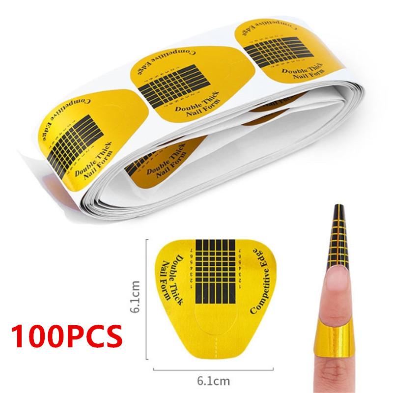 

100/200/500 шт. Акриловый УФ-гель Наращивание Форма для завивки Французская форма для ногтей Типсы Наклейка для геля для ногтей Арт-гид Форма Акриловый инструмент для маникюра