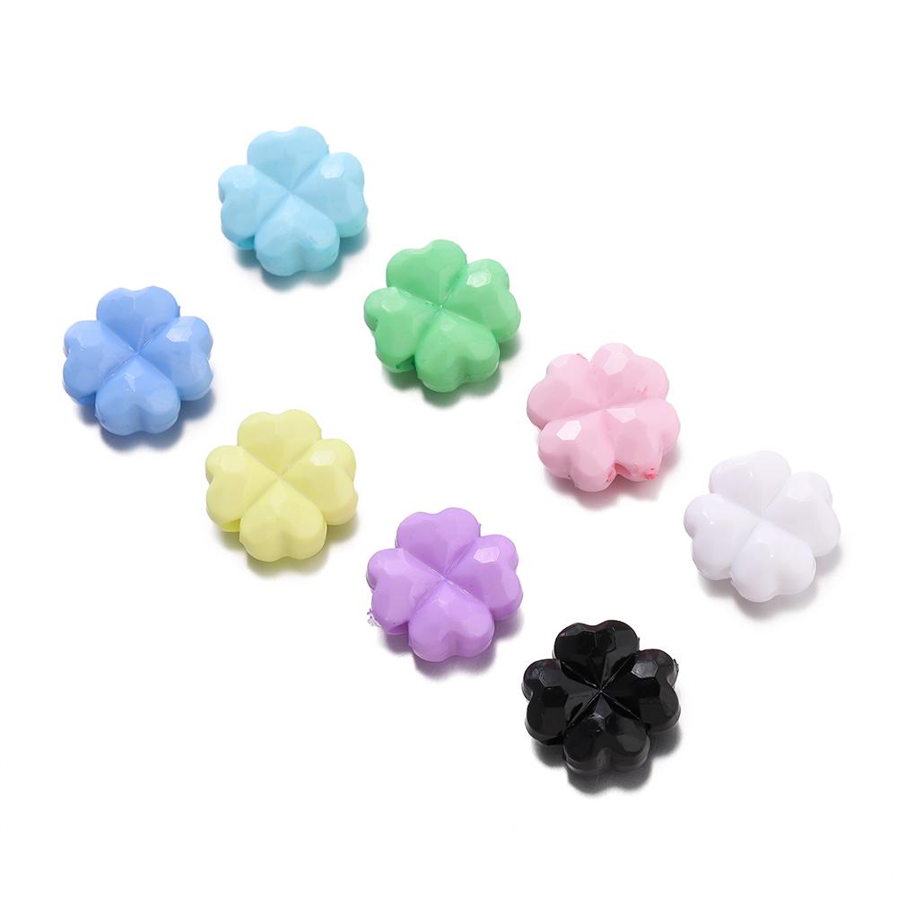 20pcs/lot New Candy Color Four Leaf Clover Acrylic Beads Loose Spacer For Jewelry Making DIY Charms Bracelet Necklace Accessorie