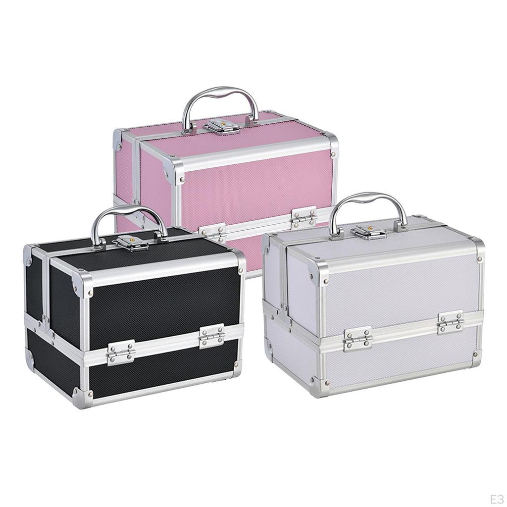 Cosmetic Storage Case with Mirror And Handle for Makeup Tools