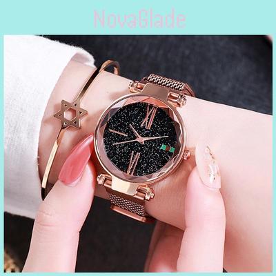Fashionable Lazy Women's Watch With Magnetic Strap And Starry Sky Design