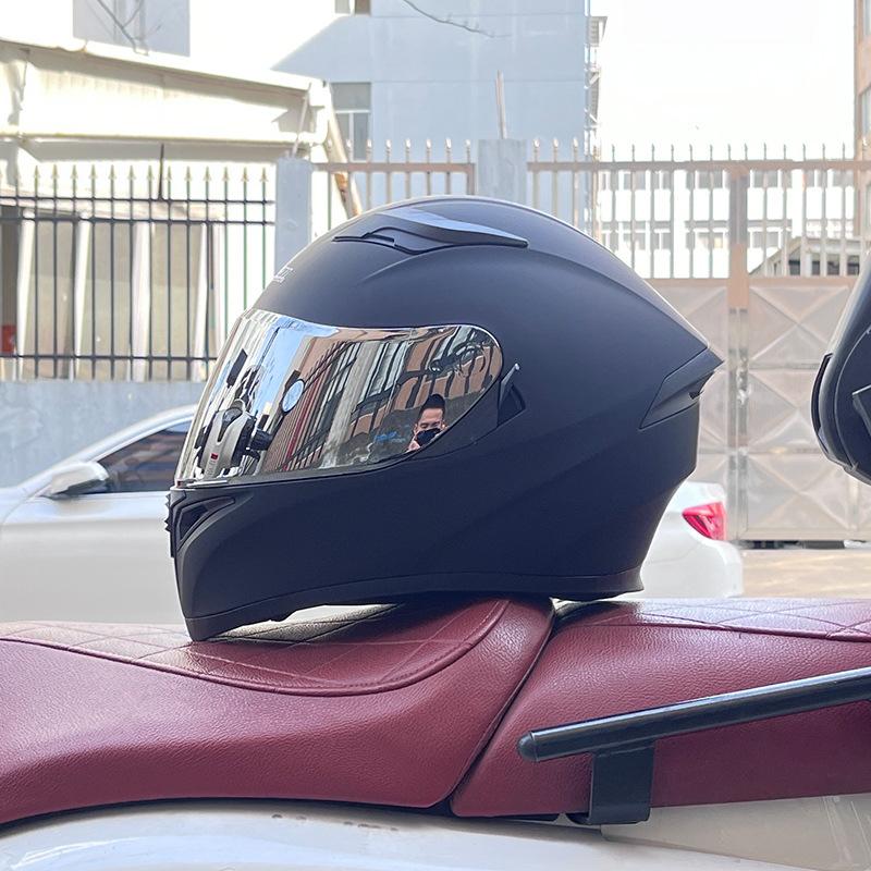 Motorcycle Helmet Full Helmet Can Be Equipped with Bluetooth Headset Men's Four-season Electric Bicycle Riding Helmet