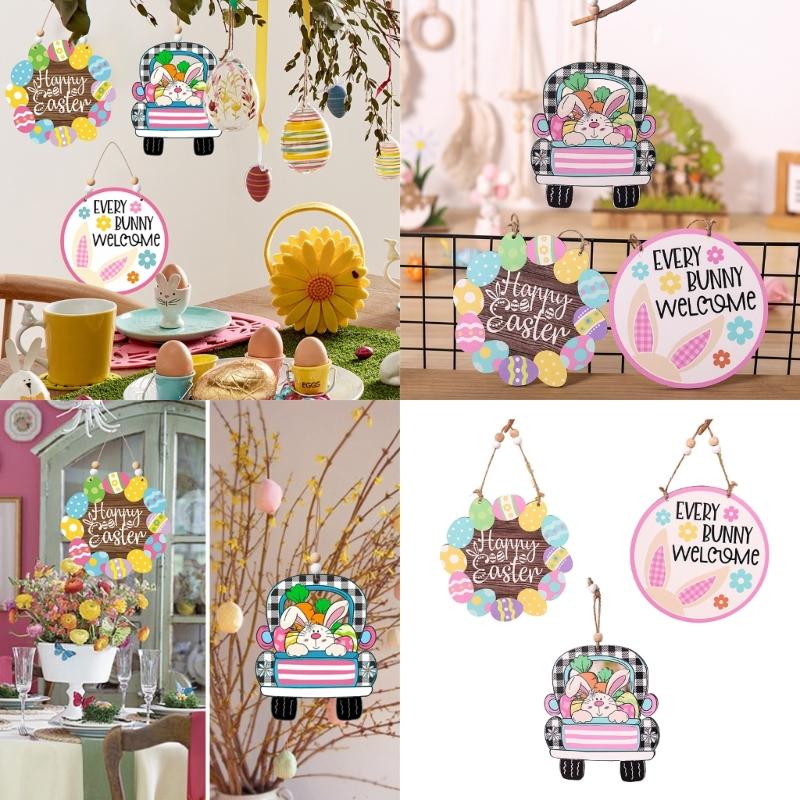 Easters Door Sign Offering Color Easters Party Supplies Wood Door Ornament Suitable for Home Office and Shop Decorations