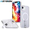 KEYSION Hollow Heat Dissipation Case for MagSafe for iPhone 17e 16e Magnetic Cooling Hide Kickstand Shockproof Phone Back Cover