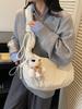 Simple Pure Color Nylon Crossbody Bag For Casual Girls With Soft Structure