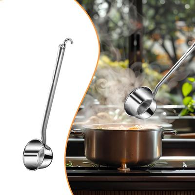 Edelstahl Wasser Schöpfkelle Tasse Langer Griff Leicht zu Brei Löffel Suppe zum Haarewaschen