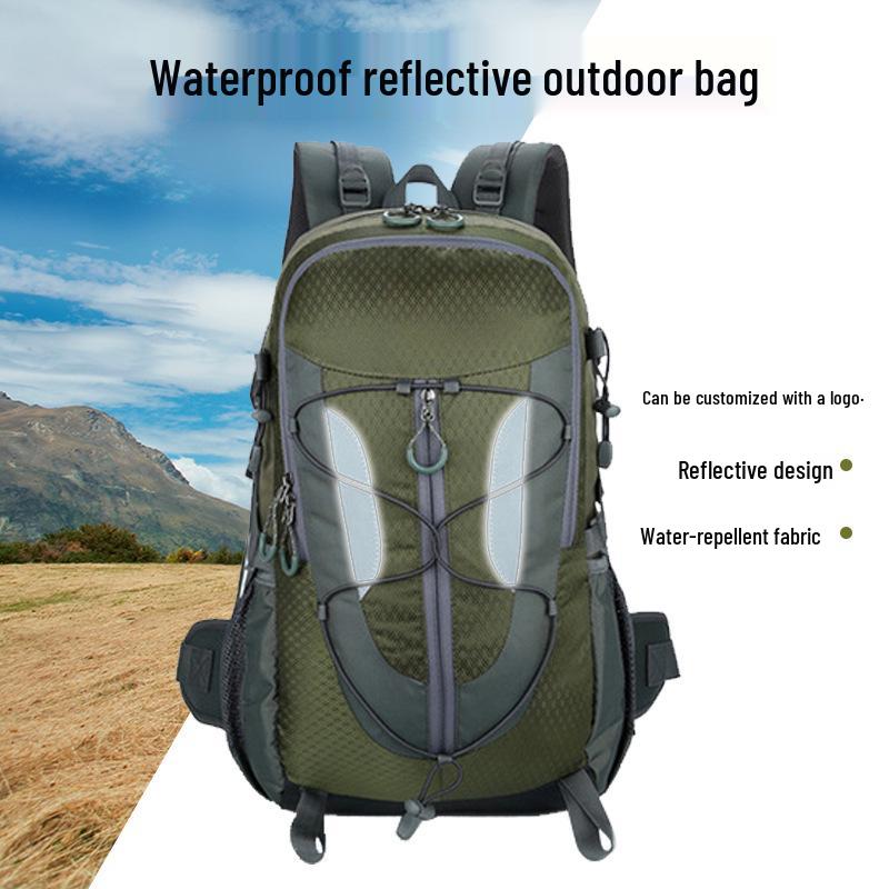 

Настраиваемый женский водонепроницаемый нейлоновый походный рюкзак с отражающей полосой 30L зелёный