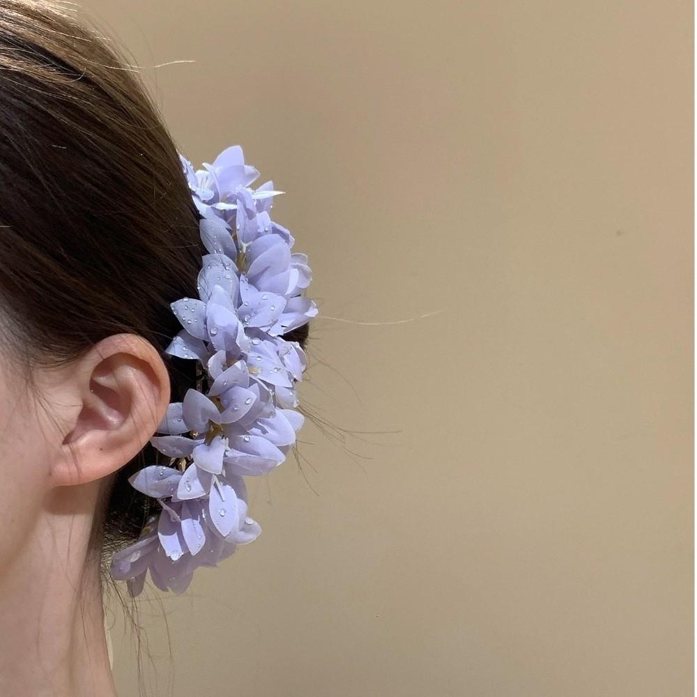 Large Chinese Style Side Clip Fairy Bride Hair Accessories Headdress Flower Hair Stick  Female