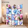 1pc Floral Patchwork Throw Blanket, Country Style Blanket with Plaid Heart & Rose Wildflower Grid Pattern, Soft Blanket for Sofa Couch Bed, Vintage Fa