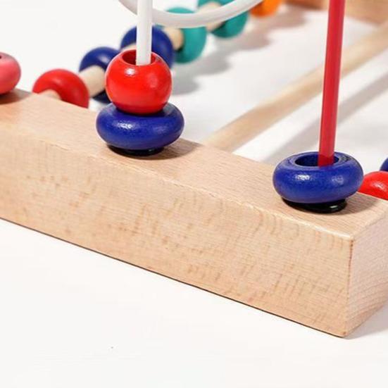 Ahşap Boncuk Labirent Oyuncak İnce Motor Becerileri Eğitici Okul Öncesi Öğrenme Hayvan Boncuklu Roller Coaster Çember Oyuncak Küçük Çocuklar Erkek Kız Hediye