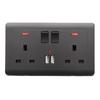 Wall Power Usb Socket 5V 2.1A Double Usb Charger Port Led Indicator 146Mm*86Mm Uk Standard Switch Control 13A Outlet