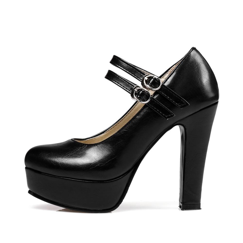 Silver Black Gold Women's Heels Elegant Ankle Strap Platform High Heels Pumps Mary Janes Shoe Luxury Sexy Party Wedding Shoes