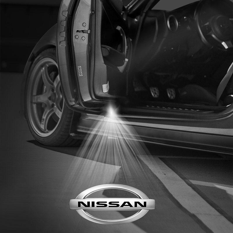 2pcs/set No Fade 3D LED Car Door Welcome Light Car Door Logo For Nissan Nismo Almera Tiida Juke Teana Qashqai 350Z 370Z GTR X Trail T32 T31