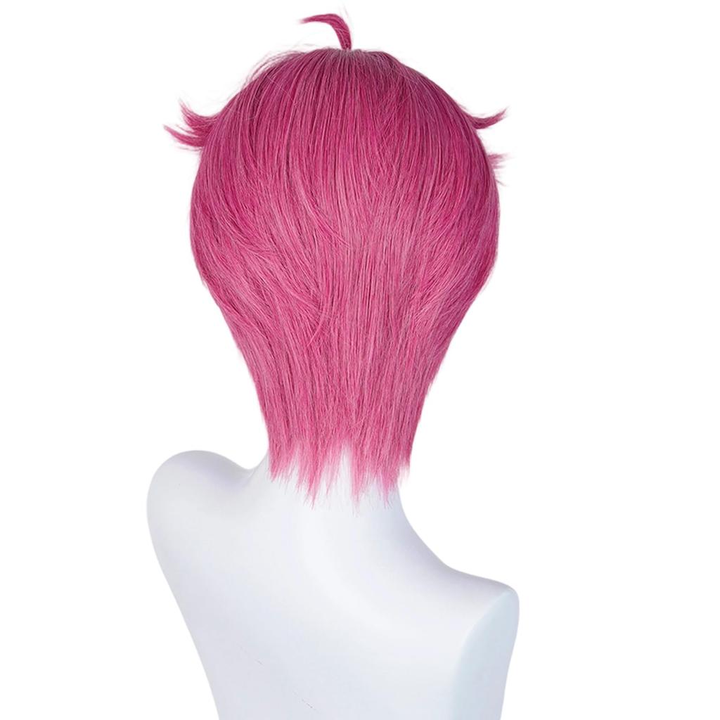 Rose Red Bangless Anti-upturned Short Hair Synthetic Wig | Animated Film KPop Demon Hunters Character Abby Cosplay Wig Halloween