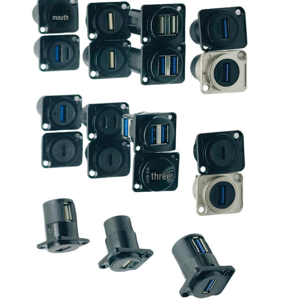 USB Type D Panel Mount Waterproof Female Socket (USB 2.0/3.0) for Digital Data Transfer