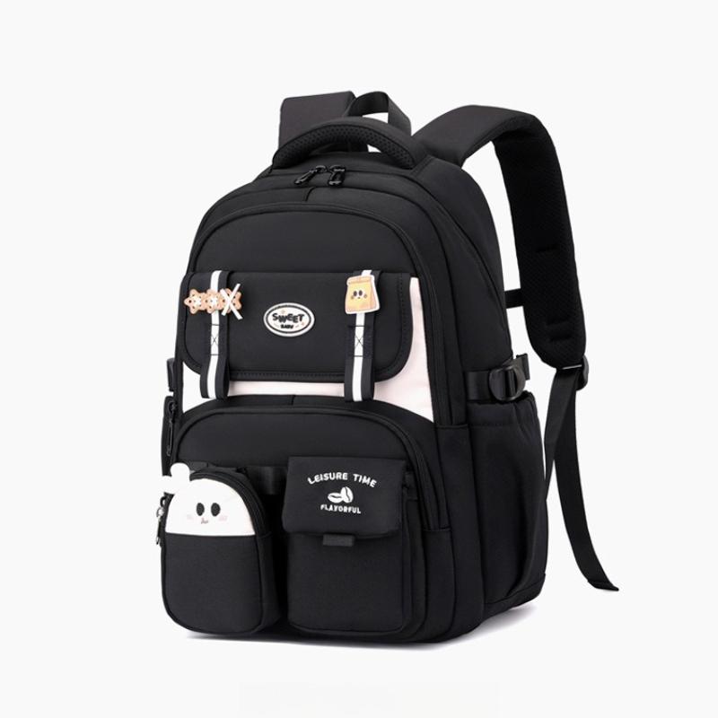 Lightweight High School Girls Schoolbag High Capacity Waterproof Wear-resistant Oxford Primary Junior High School Student Grades 3-9 Teenager Backpack