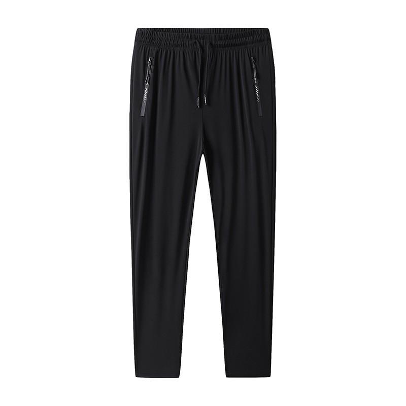 Mens Summer Ice Silk Casual Pants With High Elasticity For Big Men And Daily Wear