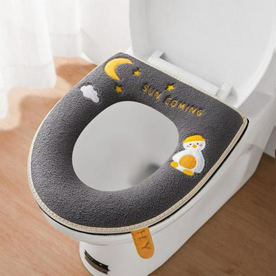 Thick Zipper Style Toilet Seat Cushion for Autumn and Winter