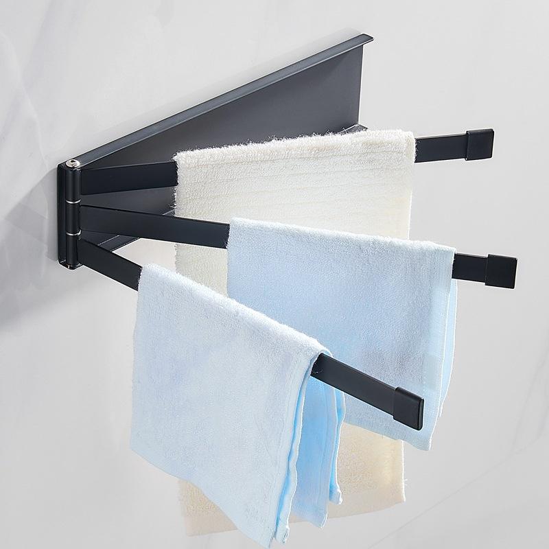Black Simplicity Stainless Steel Towel Bar Rotating Towel Rack Bathroom Towel Rack Accessory чёрный