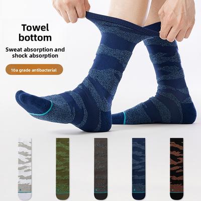 Male Autumn Professional Outdoor Sports Running Towel Bottom Sweat Absorption Shock Inhibition Tube Socks