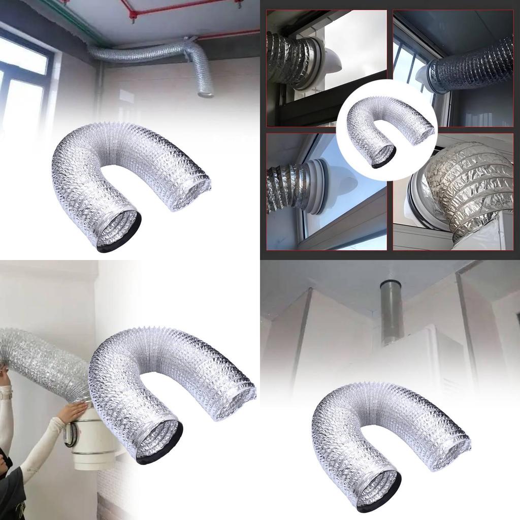 Langlebige Aluminiumfolie und Stahl Küchenabluftkanal Flexibles Dunstabzugsrohr 80mm