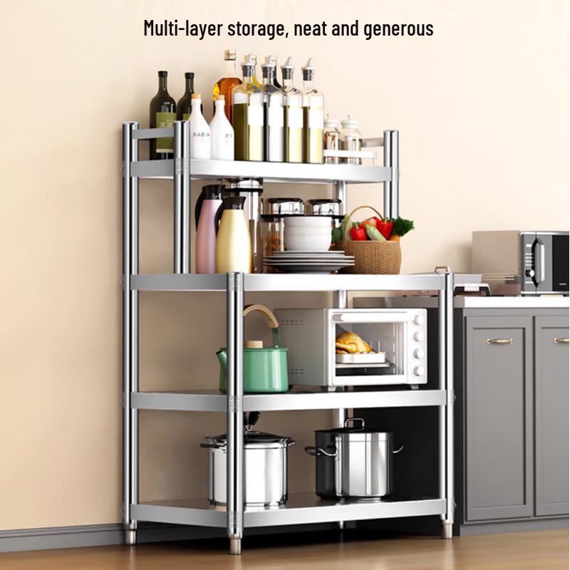 Bieying 3-Tier Stainless Steel Kitchen Workbench Shelf