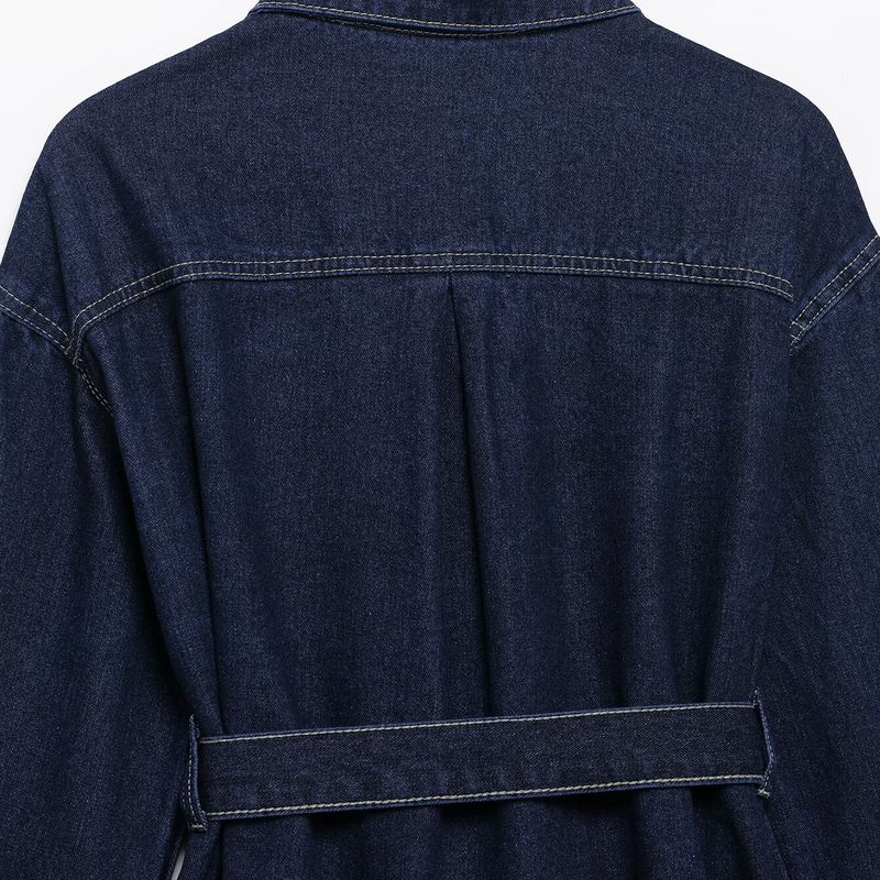 Kaslead New Women clothes Western Style Retro Waist Hugging Lapel Denim coat Casual Trousers Set