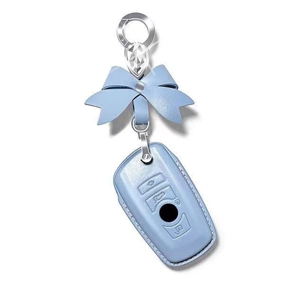 Умный чехол для ключей Чехол для ключей Держатель для ключей Кожаный Совместимый Чехол для ключей BMW 1 3 bow tie синий