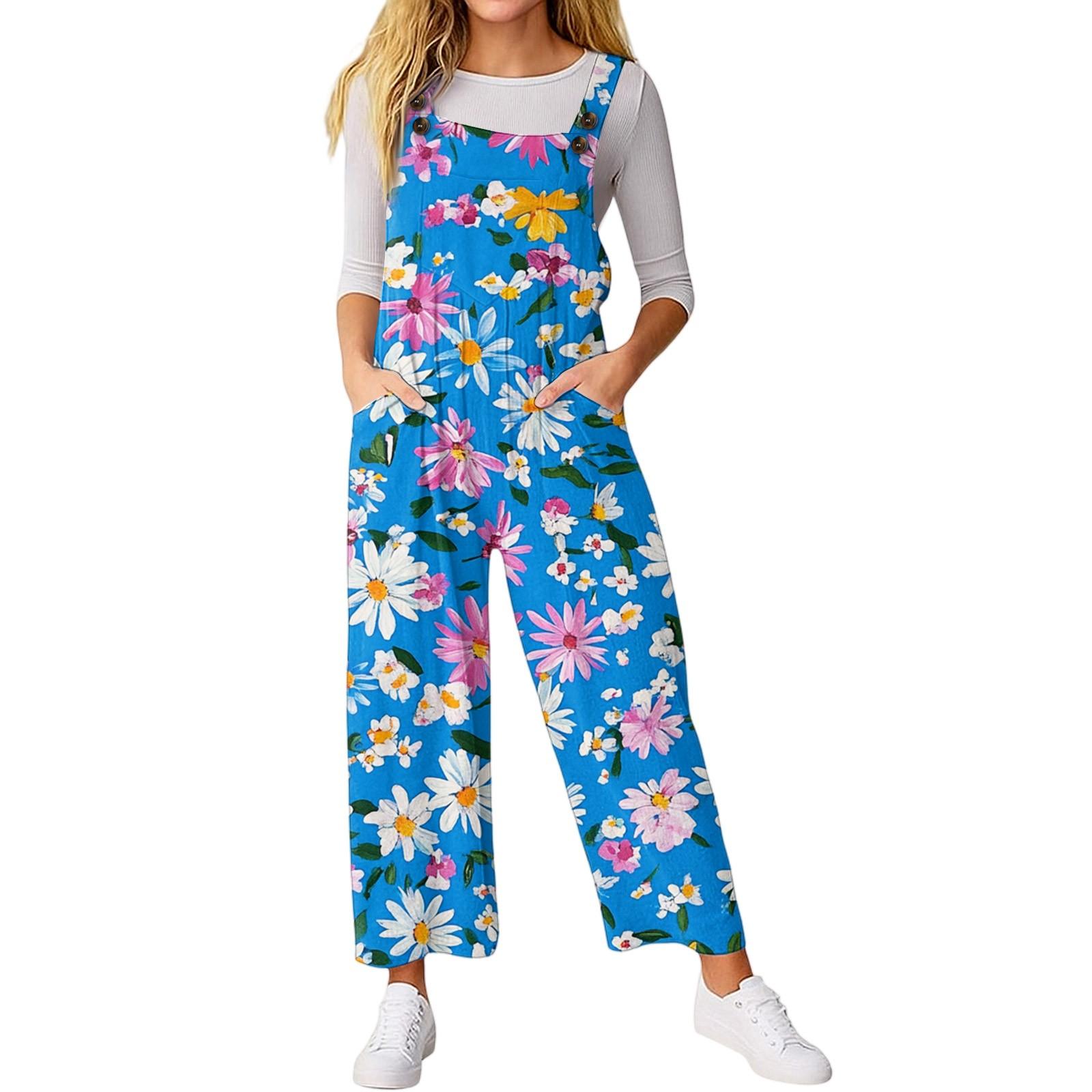 

Женский повседневный комбинезон без рукавов с принтом, модный и свободный комбинезон L