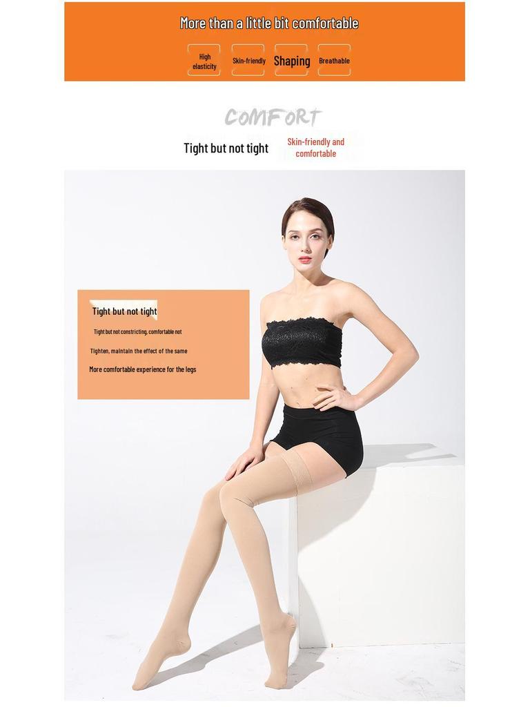 Non-Slip Over-the-Knee Compression Sports Stockings with Silicone Grip