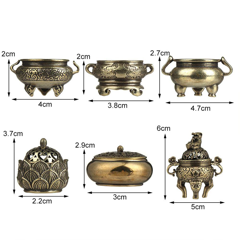 Gift Home Decoration Cense Stick Holder Hollow Lotus Mini Qilin Head Retro Brass Censer Incense Burner