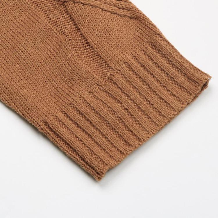 Robe pull tricotée d'hiver chic pour femmes Épaisse A-line Long pull Col haut Manches longues Automne Chaud