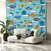 Mr. Men Little Miss Custom Name Wall Tapestry Aesthetic Wall Hanging Printed Fabric Blanket Decorative Tapestries for Bedroom Living Room Home Decor