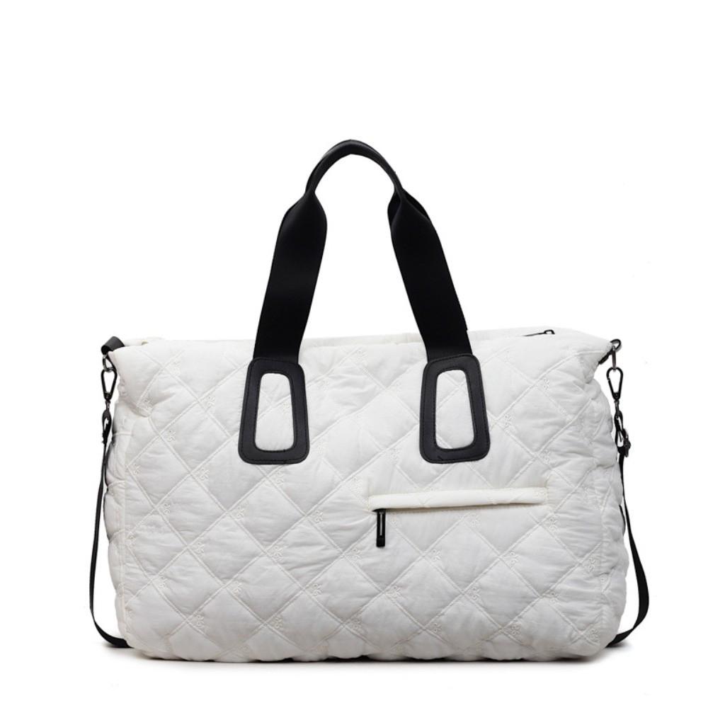 Fashion Large Capacity Tote Bag Diamond Grid Pattern Waterproof Shoulder Bag Canvas Lightweight Handbags Women