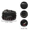 Trendy Braided Wrap Leather Bracelets Men Vintage Cross Dumbbell Guitar Charm Wood Beads Male Wristbands Jewelry Pulsera Hombre