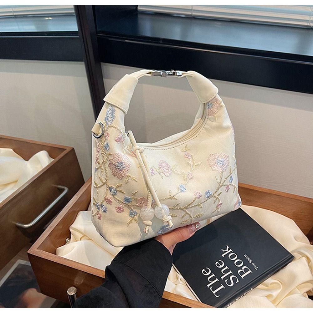 Canvas Chinese Style Handbag Embroidered Cheongsam Bag Retro Hanfu Embroidery Handbag  Women