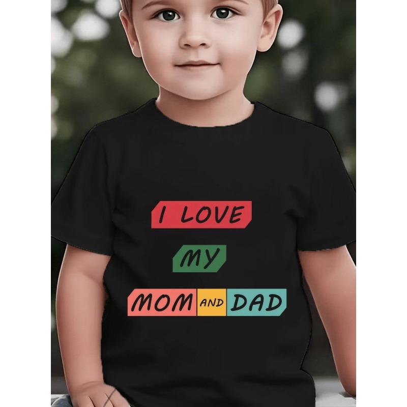 Taglie Europee Festa della Mamma Bambino Manica Corta Tema Famiglia Bambini Maglietta Stampa Top