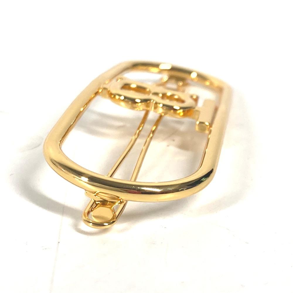 BURBERRY TB logo hair accessories hair pin Barrette Metal Gold Unused